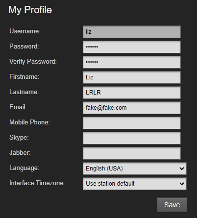 username password menu